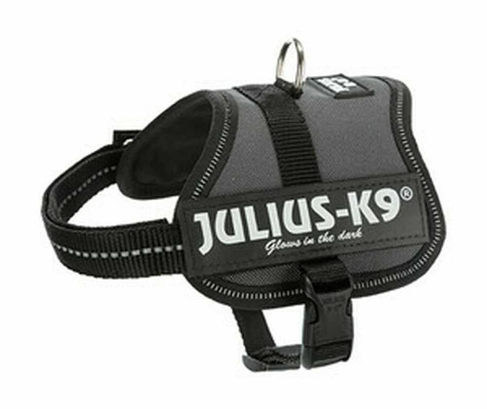 Trixie Julius-K9® Powerharness® petnešos šunims, antracitas, Baby 1 / XS: 30-40 cm / 18 mm