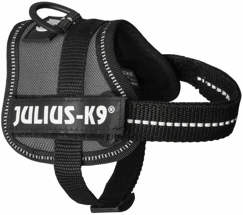 Trixie Julius-K9® Powerharness® petnešos šunims, antracitas, Baby 1 / XS: 30-40 cm / 18 mm