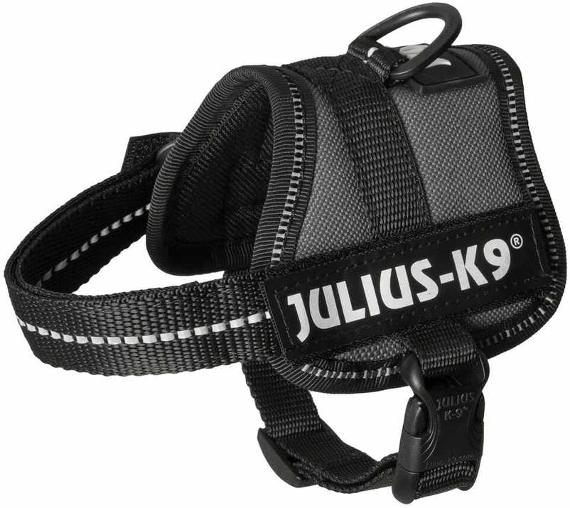 Trixie Julius-K9® Powerharness® petnešos šunims, antracitas, Baby 1 / XS: 30-40 cm / 18 mm