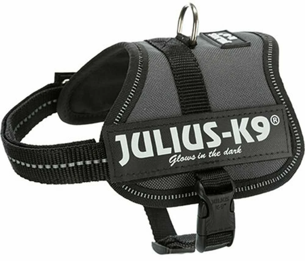 Trixie Julius-K9® Powerharness® petnešos šunims, antracitas, Mini-Mini / S: 40-53 cm / 22 mm