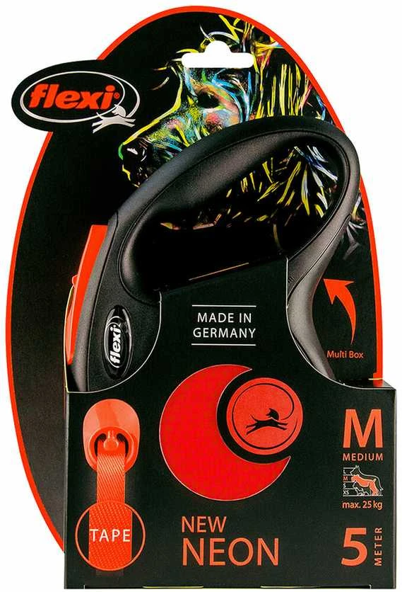 Trixie FLEXI New Neon Tape oranžinis pavadėlis S-5m iki 15kg