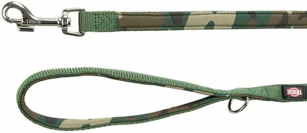 TRIXIE Premium pavadys, su neoprenu XS 1.2m/10mm, kamufl./miško