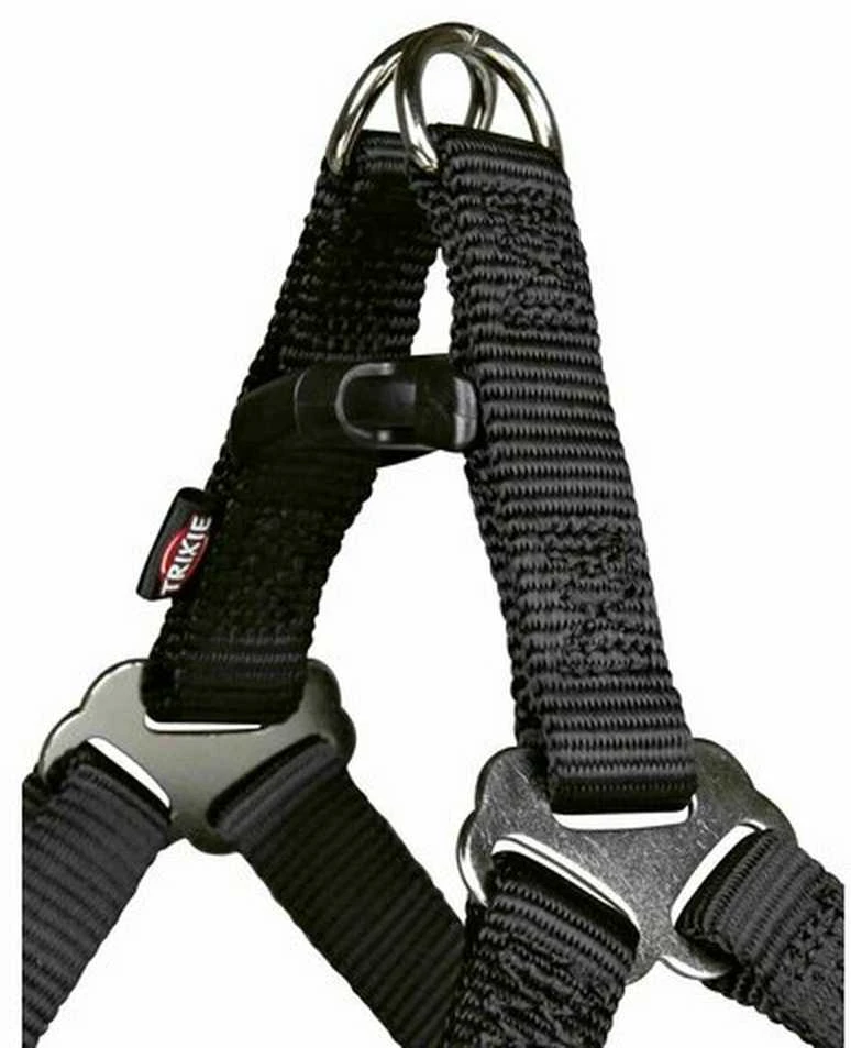 TRIXIE Premium One Touch petnešos, M 50-65cm/20mm, juodos