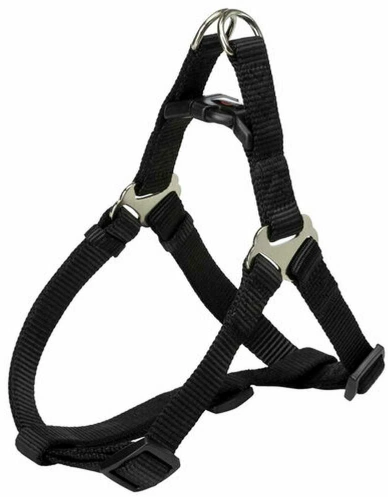TRIXIE Premium One Touch petnešos, S 40-50cm/15mm, juodos