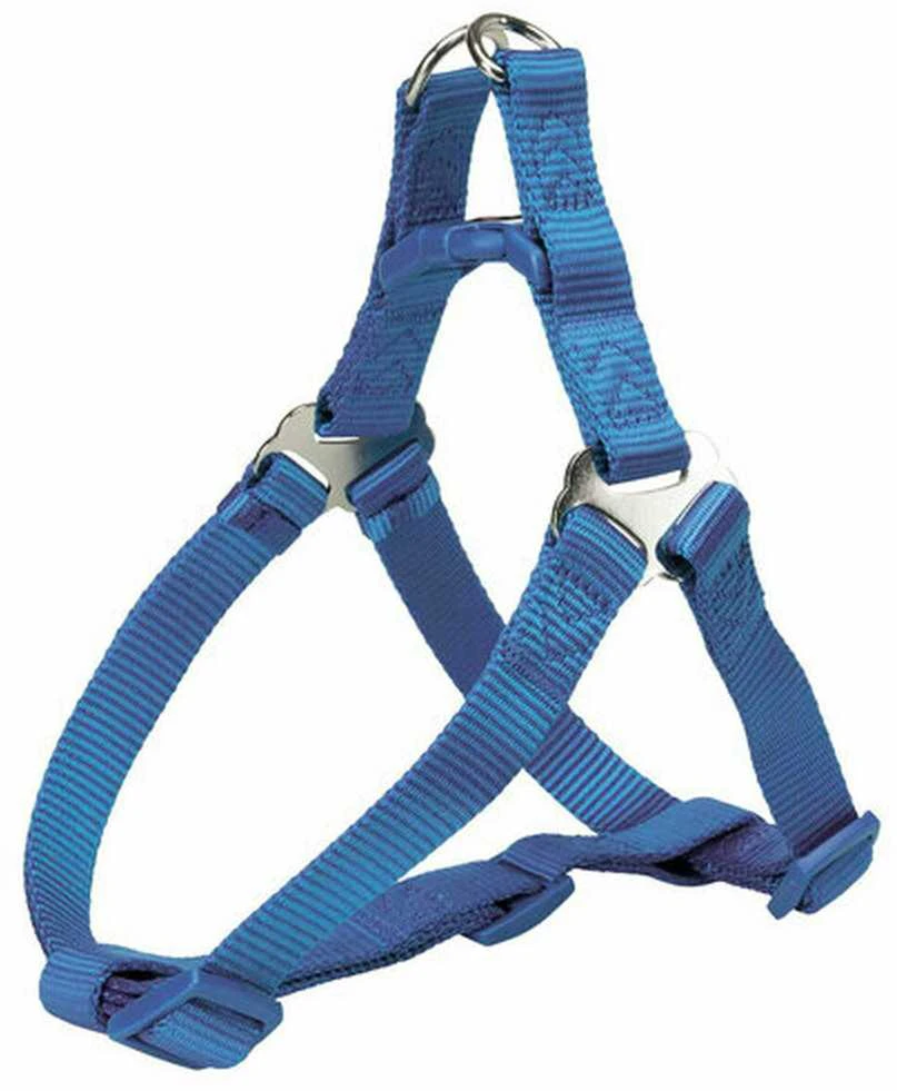TRIXIE Premium One Touch petnešos, M 50-65cm/20mm, mėlynos