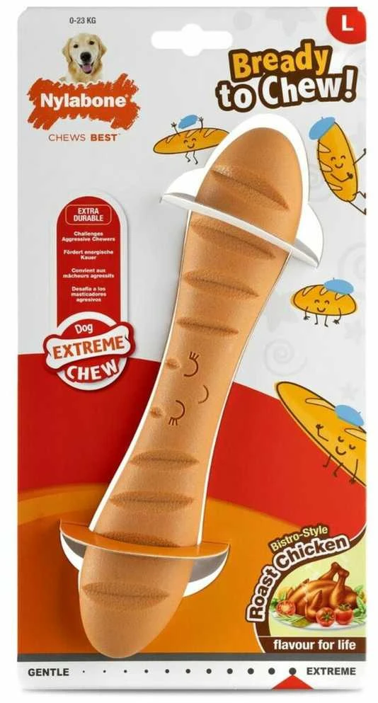 Nylabone Power Chew Bagelė – Kietas, vištienos kvapo kramtomasis žaislas, ilgaamžė konstrukcija