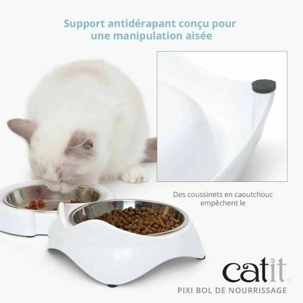 Catit Pixi, podwójna dubenėlis, dla kota, balta, 31,8 x 16,9 x 5,7, 2x200ml