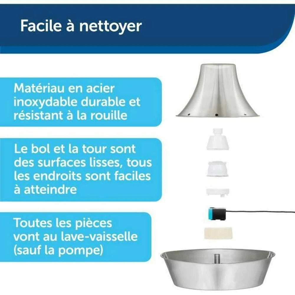 PetSafe Drinkwell 360 1,8 l vandens talpos nerūdijančio plieno girdykla - fontanas skirta katėms ir šunims girdyti