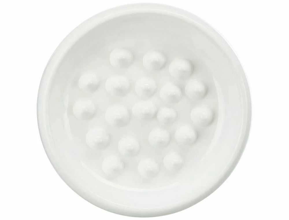 Trixie Lėtas pašarų, dubuo, katėms, balta, keramikos, 0,25l / 18 cm, apsaugo vienu metu rijimo maisto
