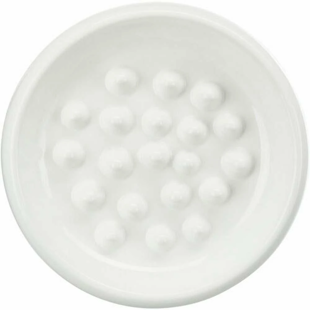 Trixie Lėtas pašarų, dubuo, katėms, balta, keramikos, 0,25l / 18 cm, apsaugo vienu metu rijimo maisto