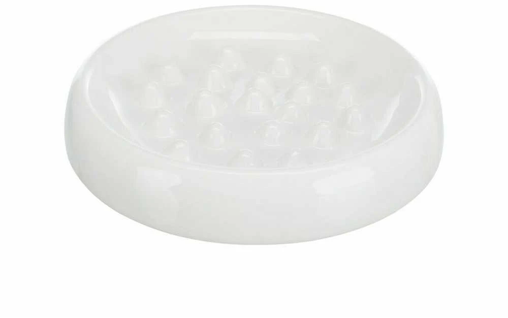 Trixie Lėtas pašarų, dubuo, katėms, balta, keramikos, 0,25l / 18 cm, apsaugo vienu metu rijimo maisto