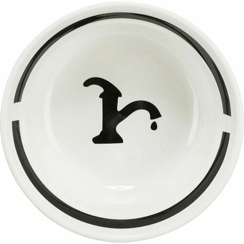 TRIXIE „Vanduo" dubenėlis, keramika, 0.25 l/13 cm, baltas/juodas