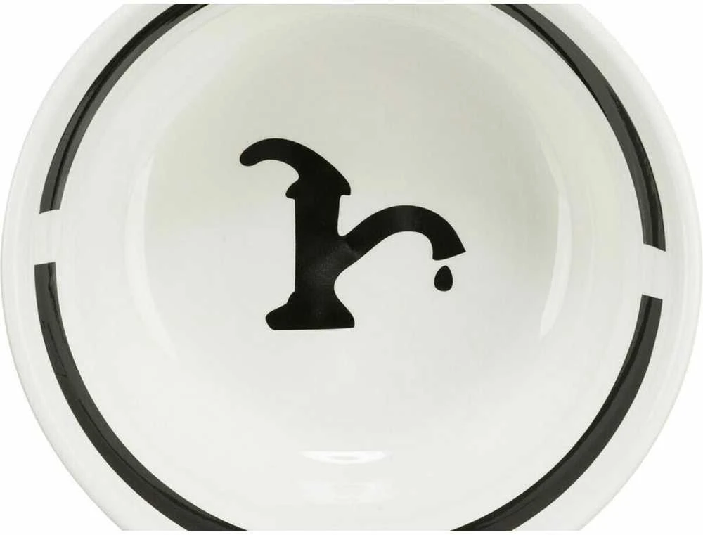 TRIXIE „Vanduo" dubenėlis, keramika, 0.25 l/13 cm, baltas/juodas
