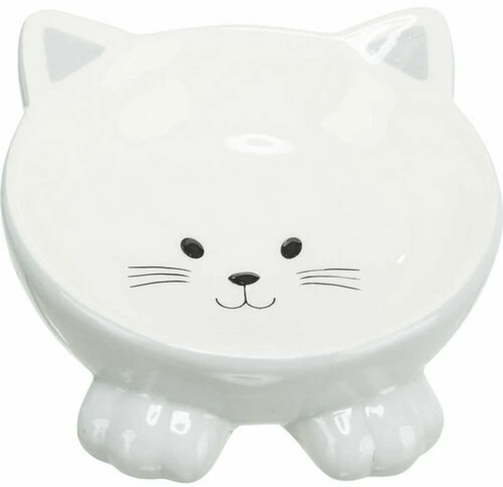 TRIXIE gyvūnų augintinių dubenėlis, keramikinis, katės formos, 0.15 l/ø 14 cm