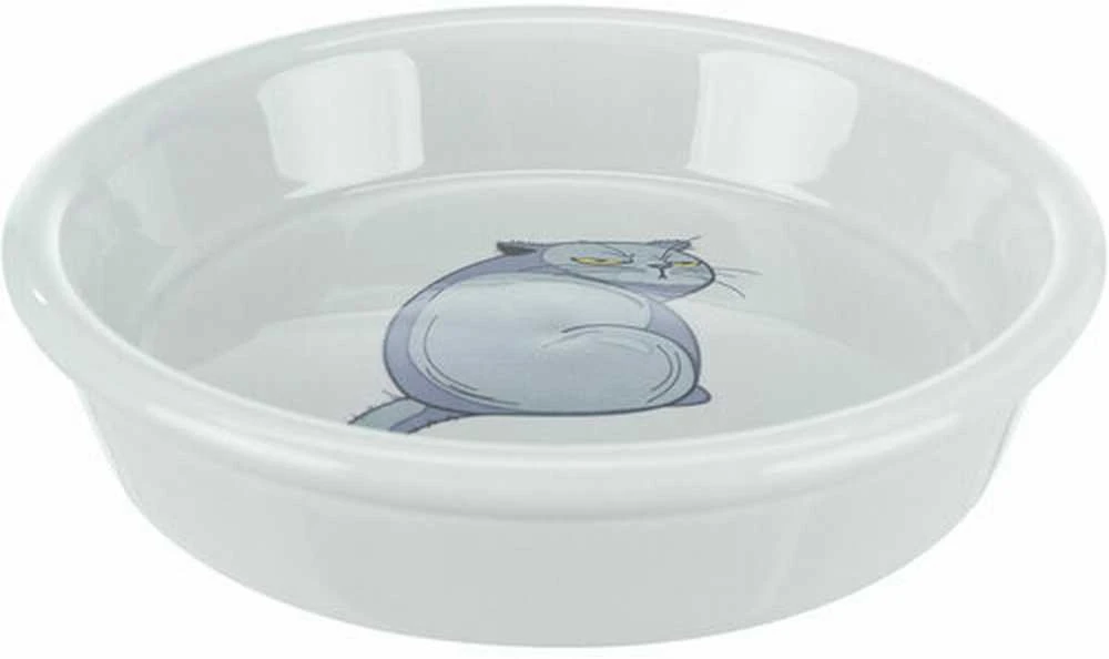 Trixie dubenėlis, dla kota, pilka, keramikinė, 0,25l/13cm, su nadrukiem kota