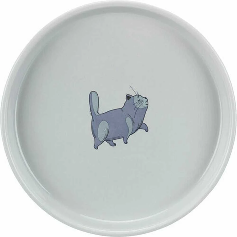 Trixie Bowl, katei, pilka, keraminė, 0,6l / 13cm, plokščia ir plati versija