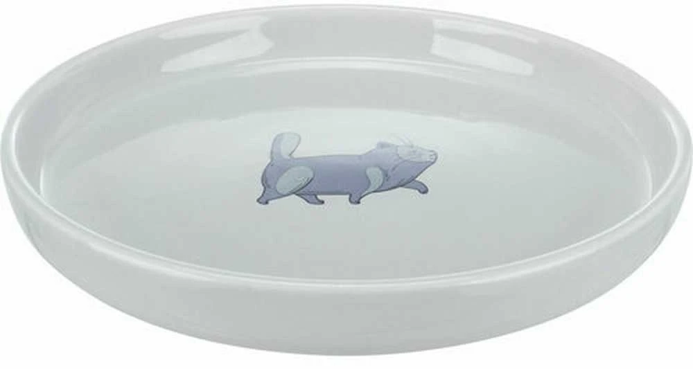 Trixie Bowl, katei, pilka, keraminė, 0,6l / 13cm, plokščia ir plati versija