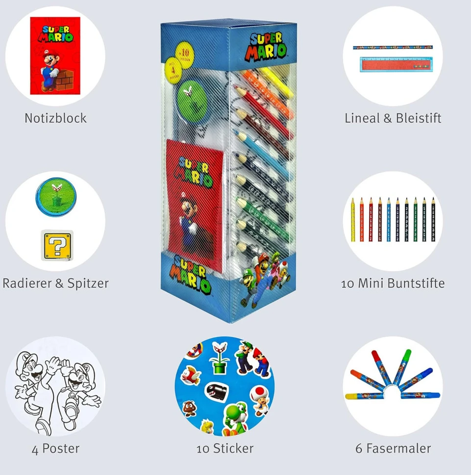 Nintendo Super Mario spalvinimo rinkinys iš 35 dalių