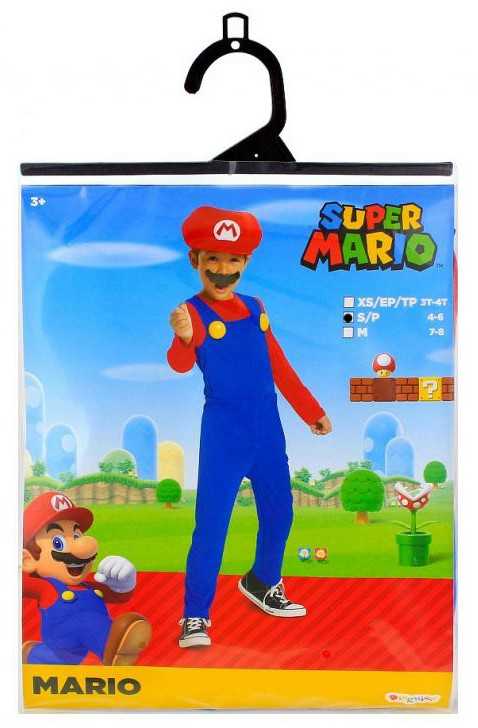 Super Mario kostiumas 4-6 metų vaikams