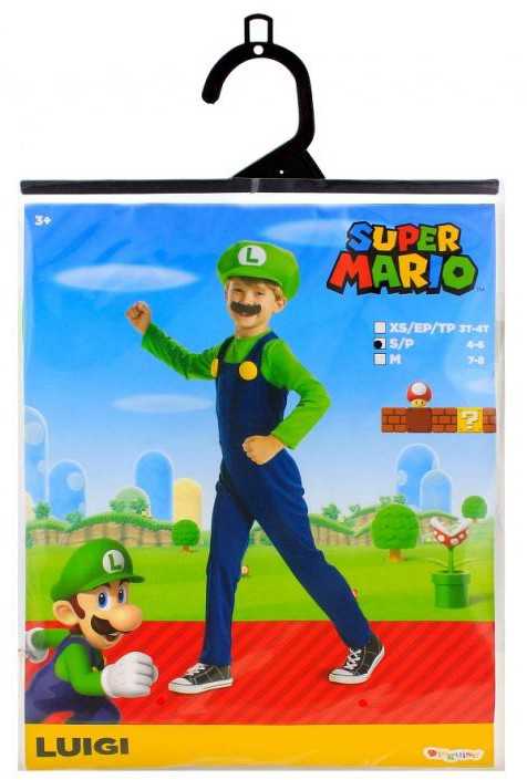 Super Mario Luigi kostiumas 4-6 metai
