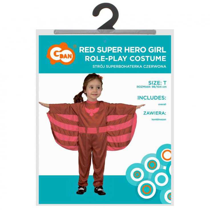 Superherojaus raudonas kostiumas 98/104 cm