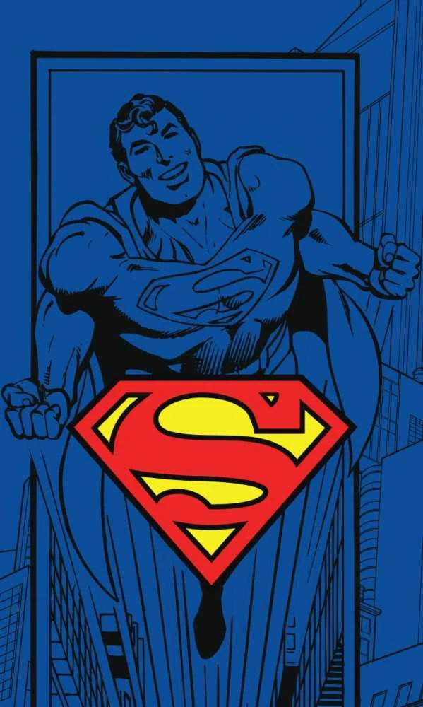 Rankšluostis Ręczniczek do przedszkola 30x50 Superman mėlyna logo 6634 Hero dziecięcy bawełniany sylwetka superbohater Super Man do rąk