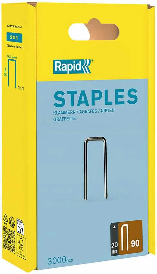 90/20mm 3M Kabės Rapid PP Box Tinka Rapid Airtac PBS 151 3000 vnt