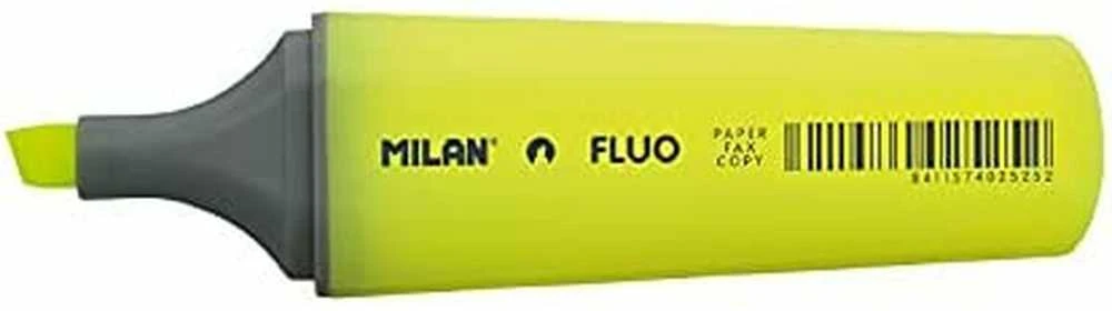 Milan Fluo paryškintuvas plokščias su nuožulniu antgaliu, geltonas 80036