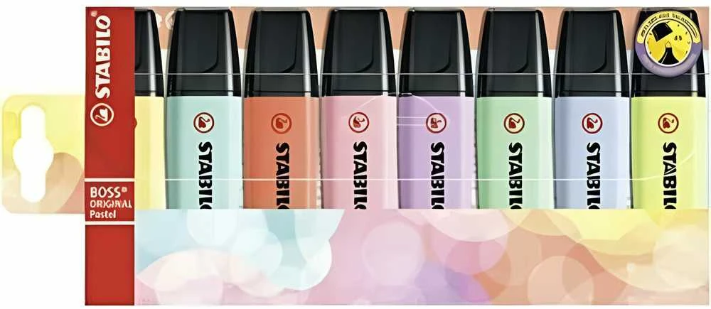 Stabilo Highlighter Boss Pastelinis dėklas 8 STABILO spalvų