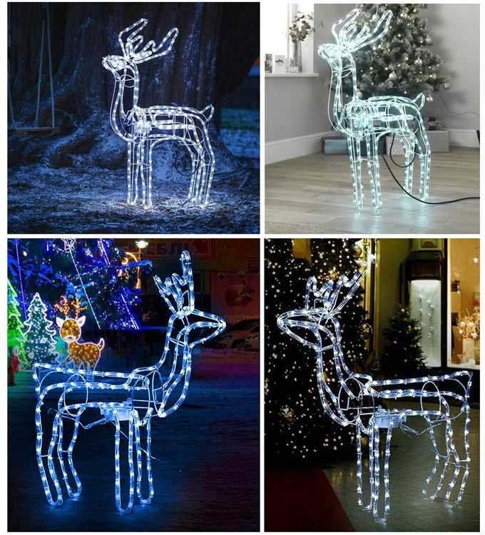 Šviečiantis elnias su 216 LED ir judančia galva, 80x93x41 cm