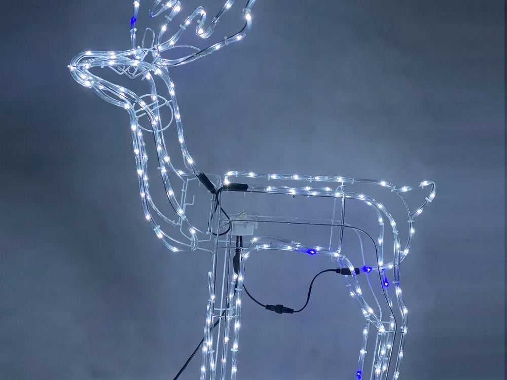 Šviečiantis elnias su 216 LED ir judančia galva, 80x93x41 cm