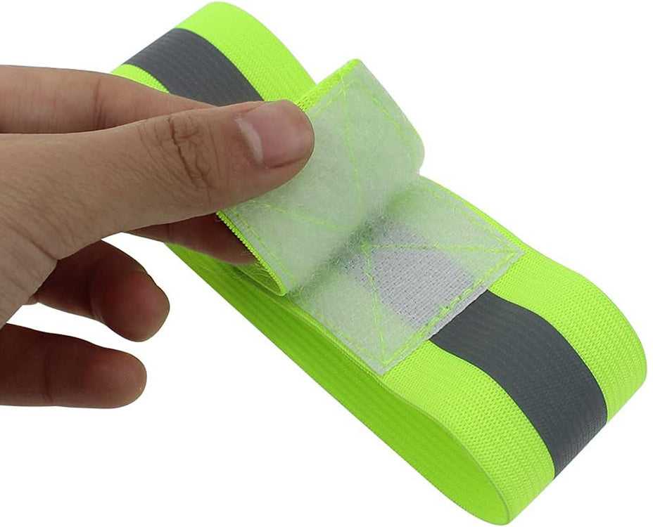 Šviesą atspindinčios elastinės riešo juostelės akims, geltonos, 2 vnt.