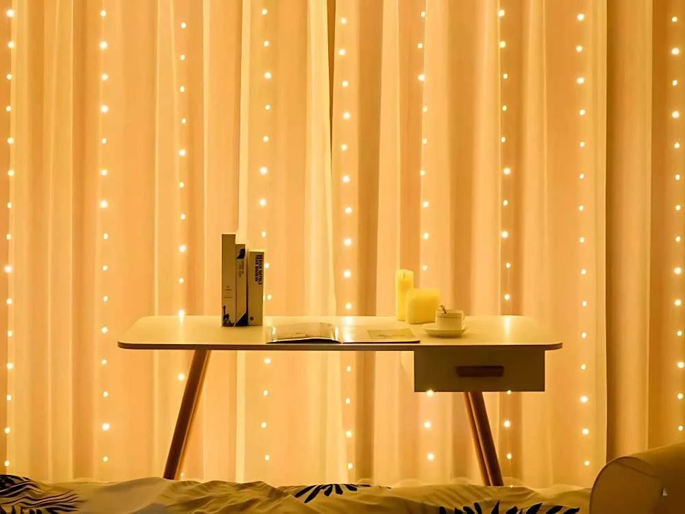 Šventinė girlianda 300 LED lemputės, 3 m, šilta balta