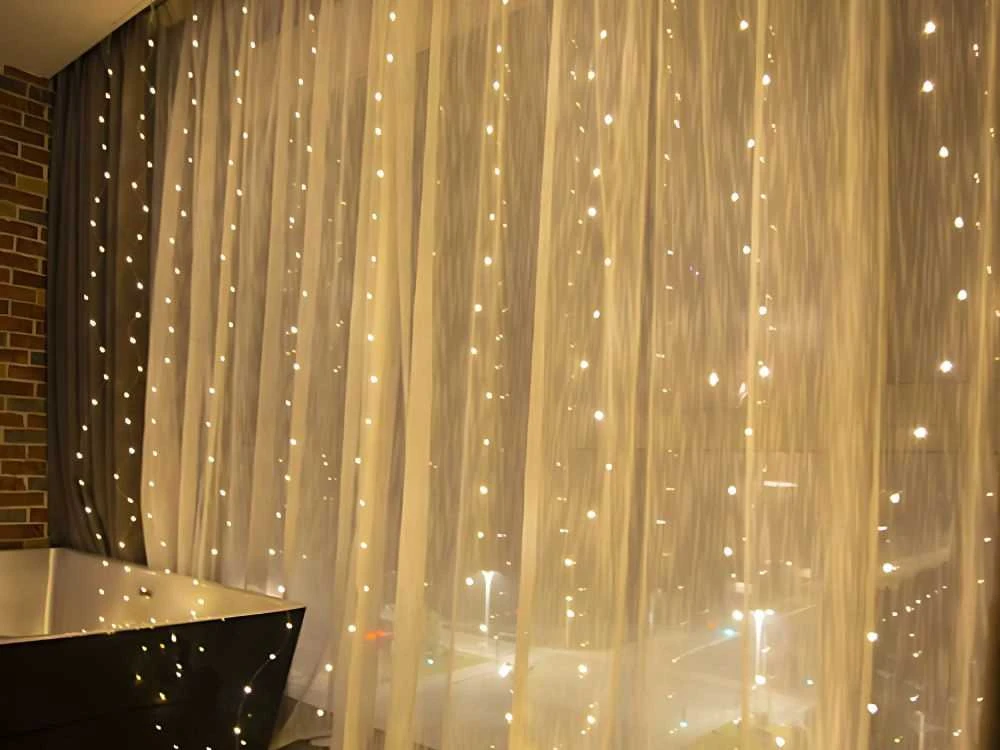 Šventinė girlianda 300 LED lemputės, 3 m, šilta balta