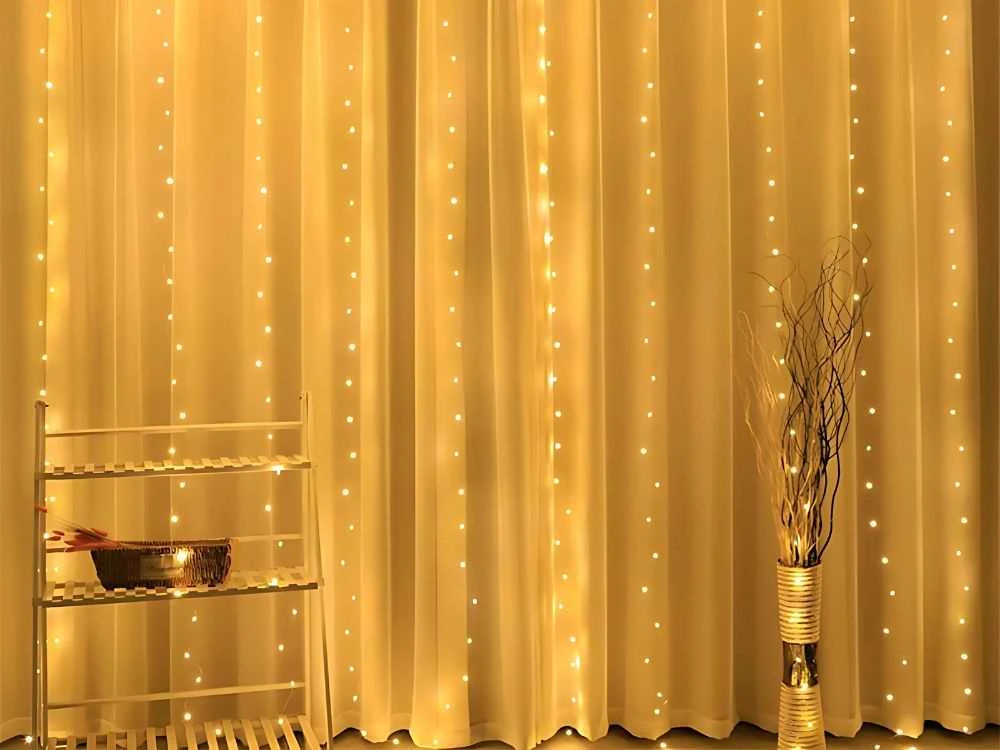 Šventinė girlianda 300 LED lemputės, 3 m, šilta balta