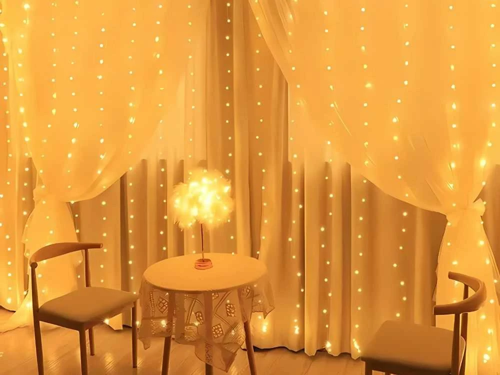 Šventinė girlianda 300 LED lemputės, 3 m, šilta balta