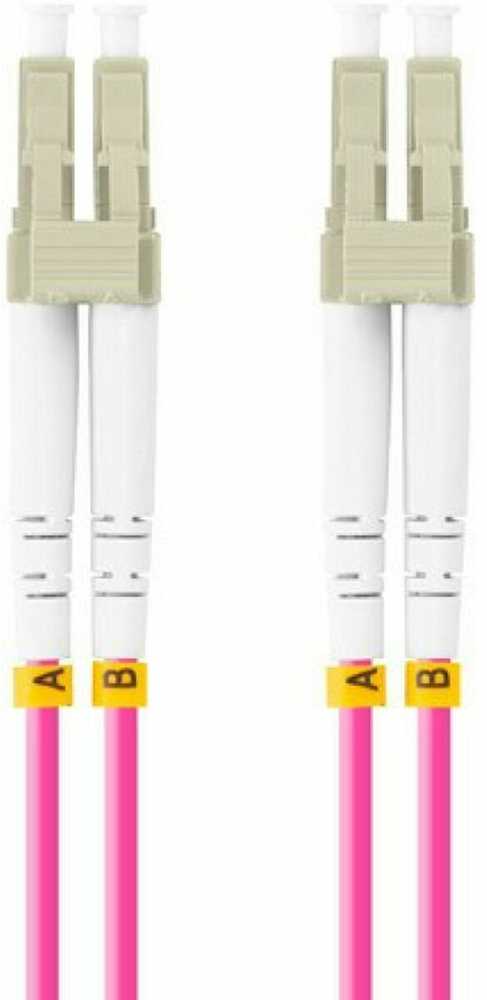 FIBER OPTIC PATCHCORD MM LC/UPC-LC/UPC DUPLEX 3.0MM OM4 50/125 LSZH 0.5M PURPLE LANBERG