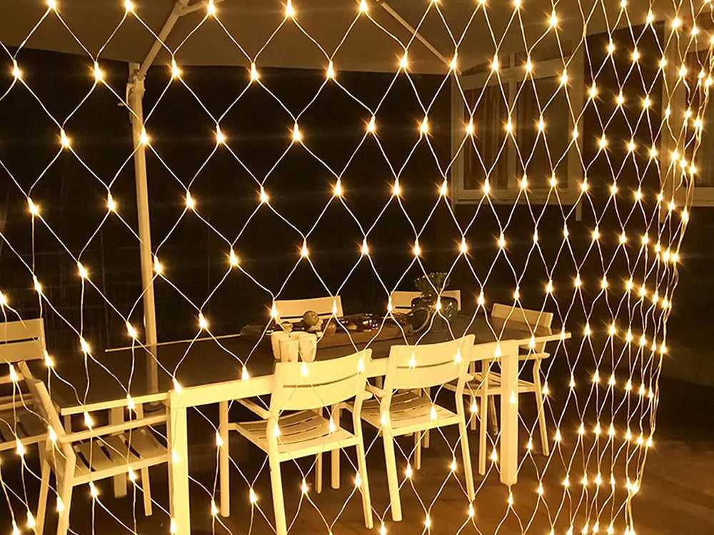 Šviesos ekrano užuolaida 160 LED kalėdinių lempučių USB pilotas baltai balta 2x2,6m