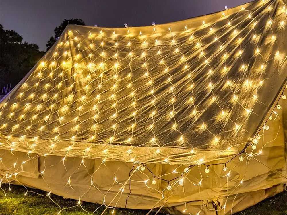 Šviesos ekrano užuolaida 160 LED kalėdinių lempučių USB pilotas baltai balta 2x2,6m