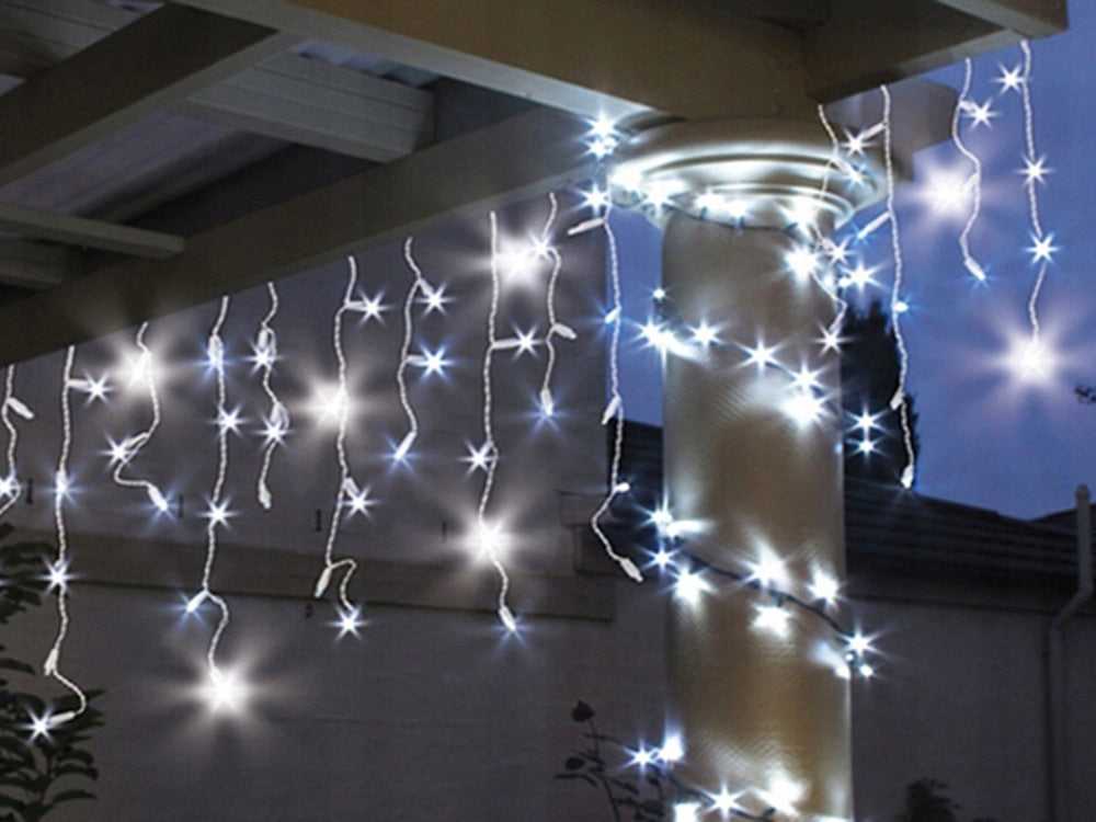 Šviesos užuolaida, 300 LED šaltai baltos spalvos, 10 m ilgio, kombinuota kalėdinių eglutės girlianda