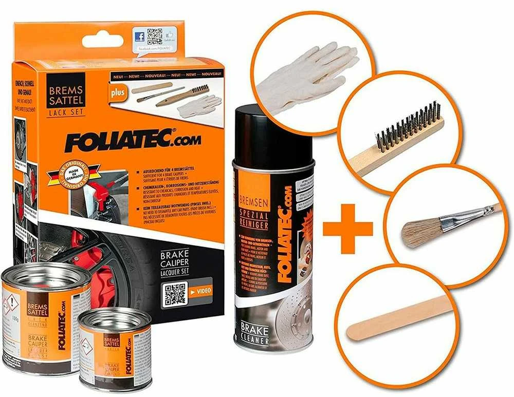 Foliatec stabdžių suportų dažų rinkinys su aksesuarais
