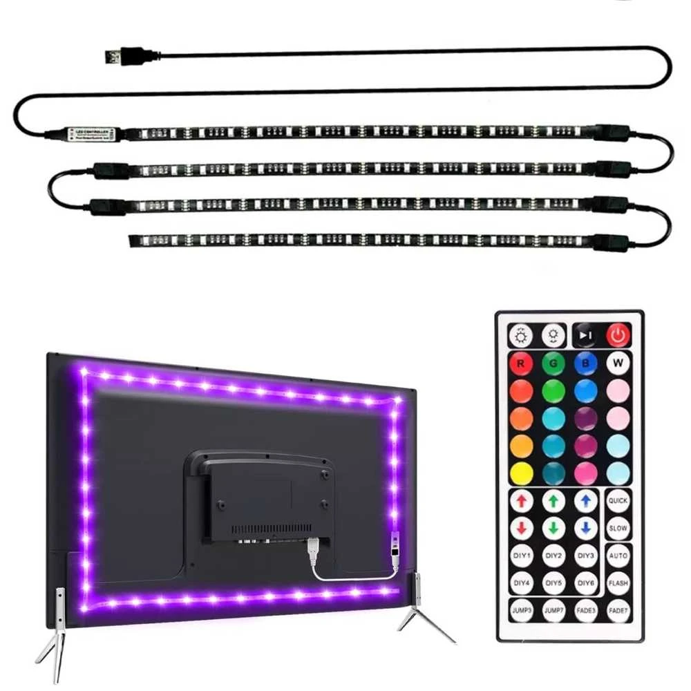 ZD4D Išmaniojo (Smart TV) ir televizoriaus priedas LED juostelė televizoriaus apšvietimui RGB 4x50cm