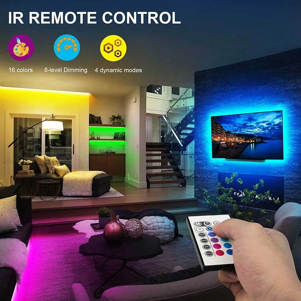 ZD4D Išmaniojo (Smart TV) ir televizoriaus priedas LED juostelė televizoriaus apšvietimui RGB 4x50cm
