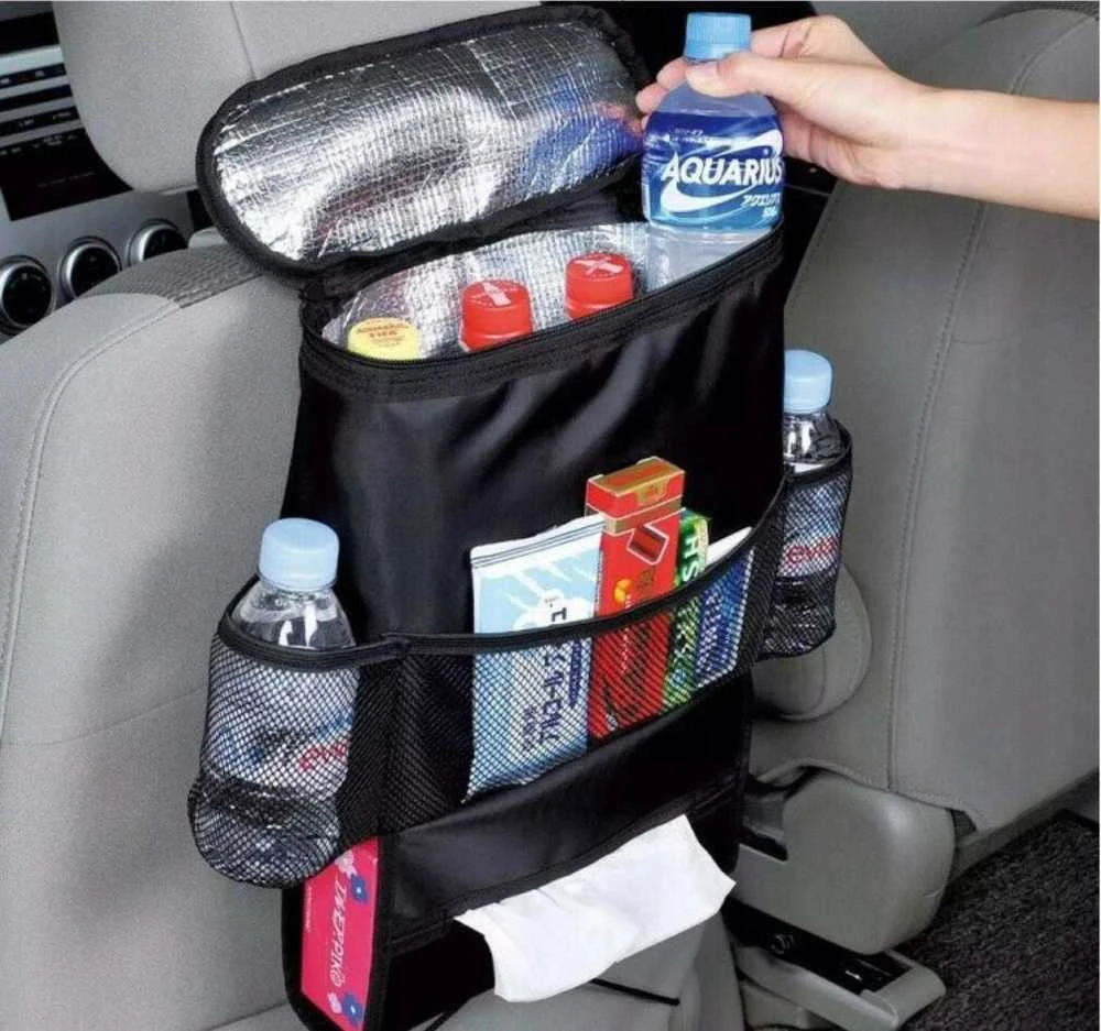 Automobilio sėdynės organizatorius su termo krepšiu