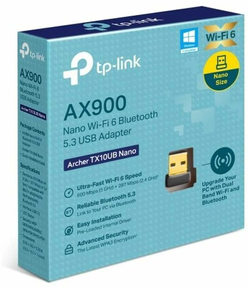 TP-Link ARCHER TX10UB Nano 900Mbps USB Wi-Fi / Bluetooth 5.3 adapteris