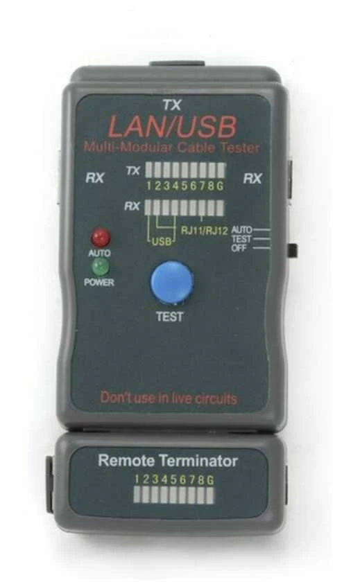 GEMBIRD NCT-2 Gembird kabelių testeris RJ-45, RJ-11, UTP, STP, USB AA/AB