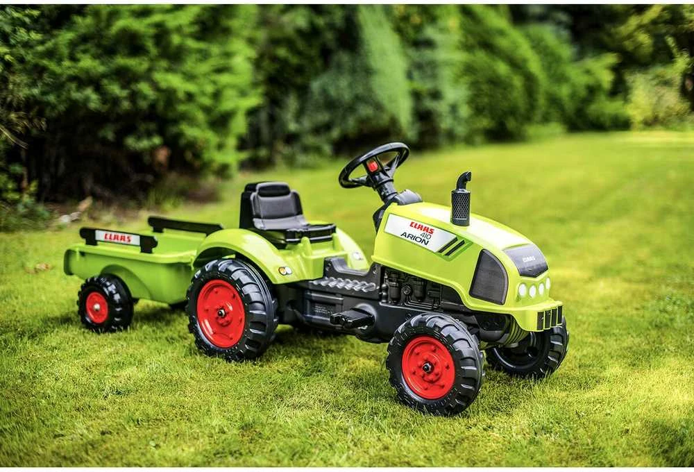 Falk Claas Minamas pedalinis traktorius su priekaba