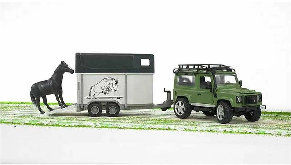 BRUDER džipas Land Rover su arklių priekaba 02592