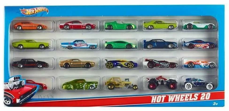 Mattel Dvidešimties „Hot Wheels“ automodelių rinkinys