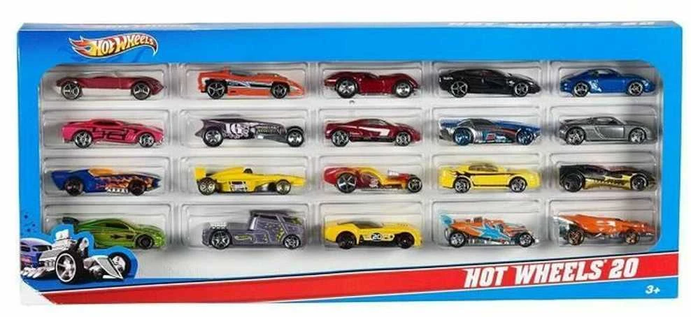 Mattel Dvidešimties „Hot Wheels“ automodelių rinkinys
